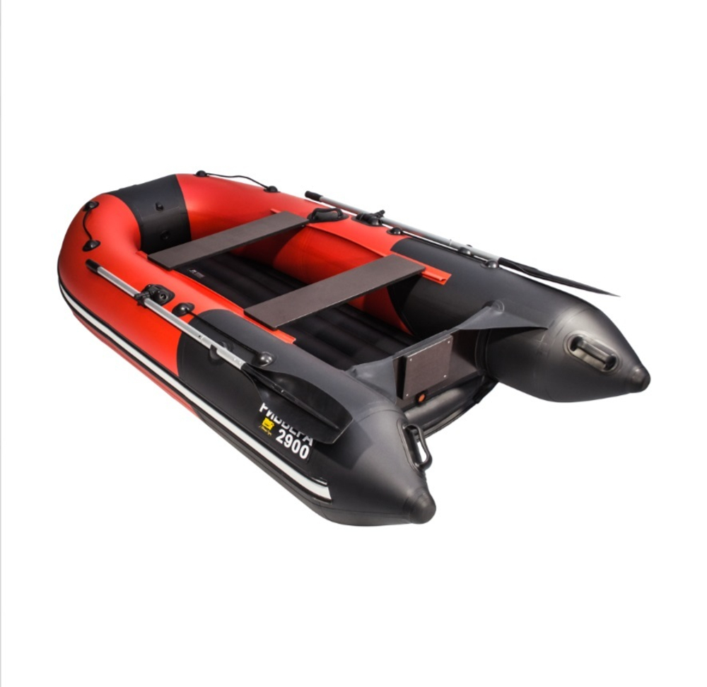 Лодка ПВХ Ривьера Компакт 3200 НДНД красно/черный