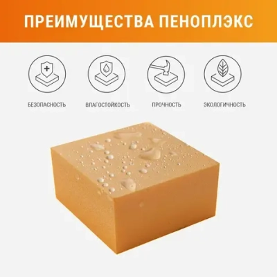 ПЕНОПЛЭКС фундамент 50 мм (14уп, 98 плит) утеплитель для стен, крыши, пола 50х585х1185 мм