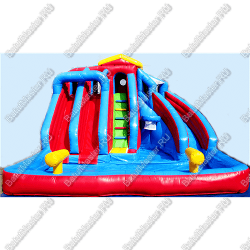 Надувной водный батут с бассейном «Перекресток» 9*7*5 м