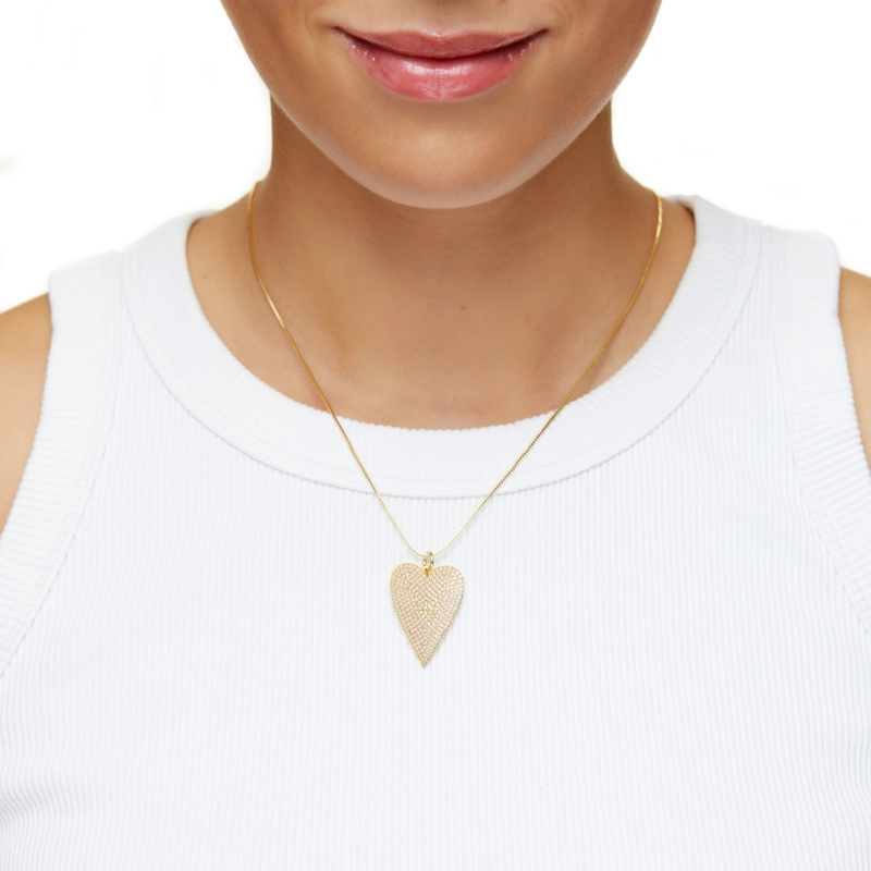 Колье Длинное Кристальное Сердце