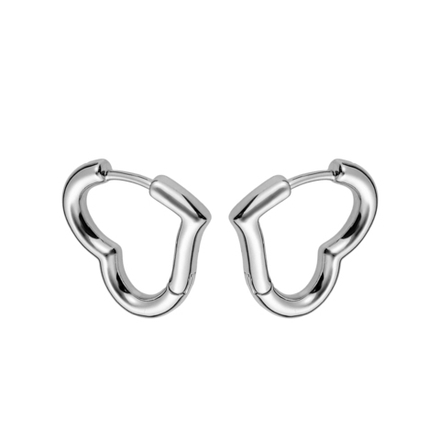 Хупы "Сердце" 18мм, silver