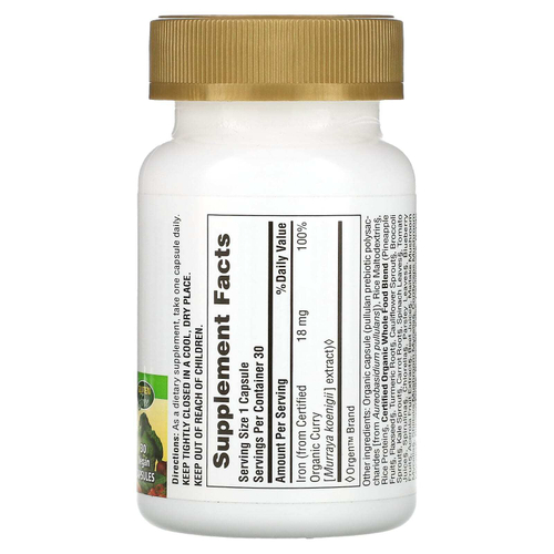 NaturesPlus, Source of Life Garden, железо, 30 веганских капсул (18 мг на капсулу)