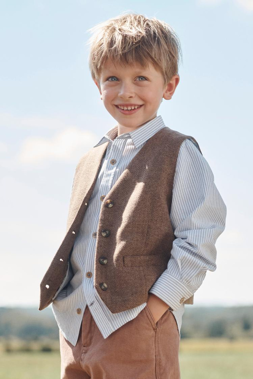 ZARA ЖИЛЕТ БЕЗ РУКАВОВ, КОРИЧНЕВЫЙ