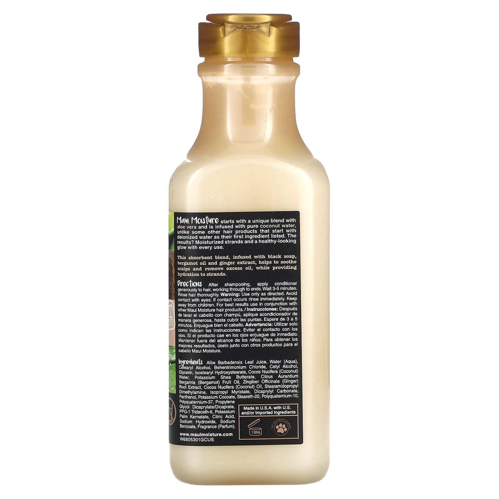 Maui Moisture, Уход за волосами, очищает и успокаивает + кондиционер с черным мылом, для всех типов волос, 385 мл (13 жидк. унц.)