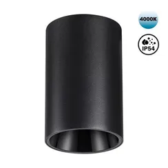 359419 OVER NT24 376 черный Светильник накладной влагозащищённый IP54 LED 10W 170-265V 4000К 830Лм RECTE