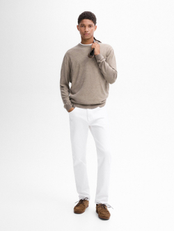 Massimo Dutti Свитер из смесовой шерсти с круглым вырезом, норка