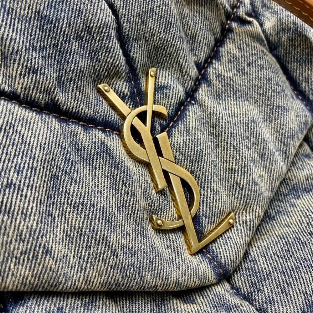 Saint Laurent Loulou Puffer Denim Bag 35 cm