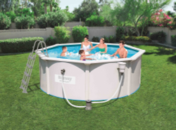 Стальной бассейн Bestway Hydrium Pool Set 360х120 см + фильтр-насос 2006 л/ч, лестница, подстилка (56571/56292 BW)
