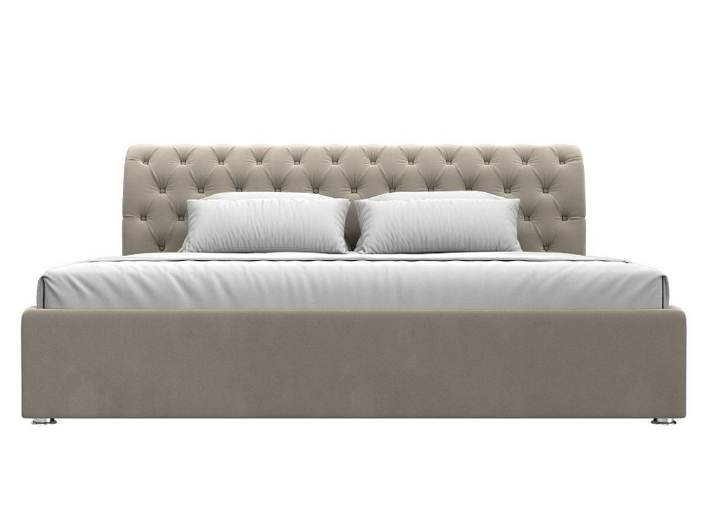 Кровать интерьерная Сицилия 200, Бежевый, Микровельвет, 120895