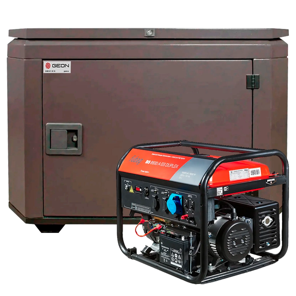 Генератор бензиновый FUBAG BS 8500 A ES DUPLEX с кожухом Geon 1400SS RAL 8019