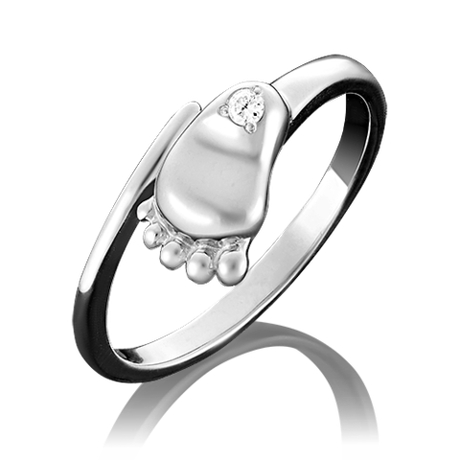 Кольцо Пяточка из золота с фианитами