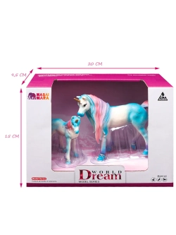 Набор фигурок животных Мир фэнтези Семья голубых единорогов 2 шт