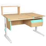 Растущая парта СУТ 25 с задними полками СУТ.15.210 и СУТ.15.240 и навесной тумбой (1200×880 мм)