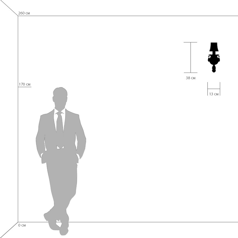 726611 Бра  PRINCIA 1х40W E14 (основание, напатронник БЕЛЫЙ, кристалл ПРОЗРАЧНЫЙ)