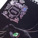 Блокнот А5 (146х215 мм), 80 л., гребень, клетка, ламинация, 3D фольга, HATBER, "Royal Cats", 80Б5лофВ1гр