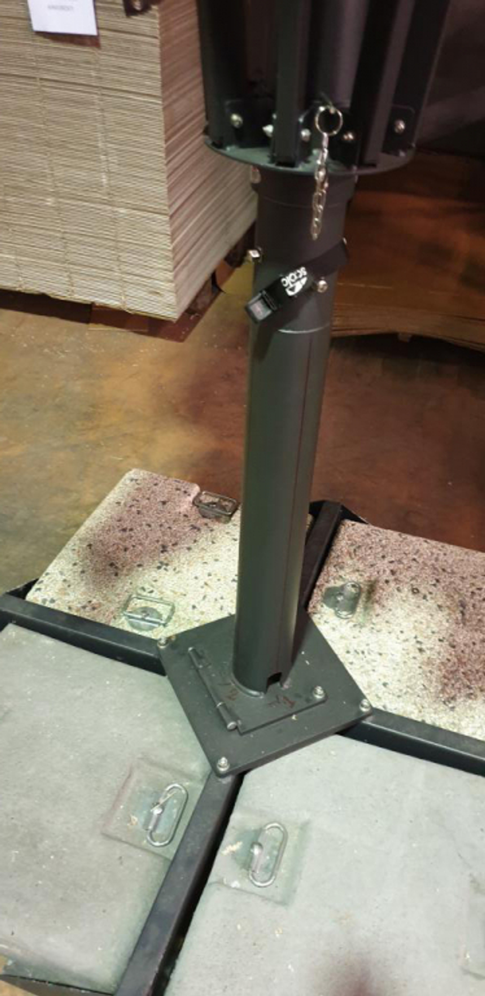 Зонт профессиональный телескопический 4х4 м Scolaro Capri Dark, антрацит, слоновая кость