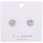 Серьги из гиппоалергенного металла со стразами «ПАЛУМНА», классика, цвет золото и серебро, 1,3-dсм