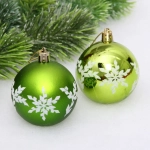 Новогодние шары «Снежный шарм» 6 см (набор 6 шт), Салатовый
