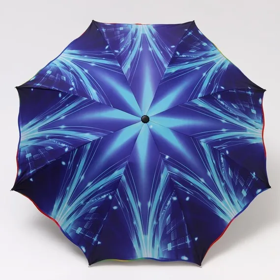 Зонт механический «Цветок», 4 сложения, 8 спиц, R = 47 см, рисунок МИКС