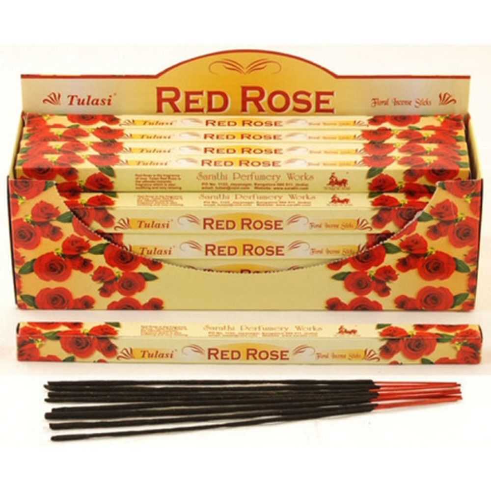Tulasi Red Rose четырехгранник Благовоние Красная роза