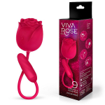 Малиновый двойной вибростимулятор Bior Toys Viva Rose RT-34003