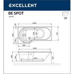Акриловая ванна Excellent Be Spot 160x80 лев. WAEX.BSL16WH