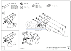 Фаркоп оцинкованный Galia J006A для Jeep Grand Cherokee WK 2005-2010, Jeep Commander 2006-2010(паспорт и сертификат в комплекте)(без электрики)