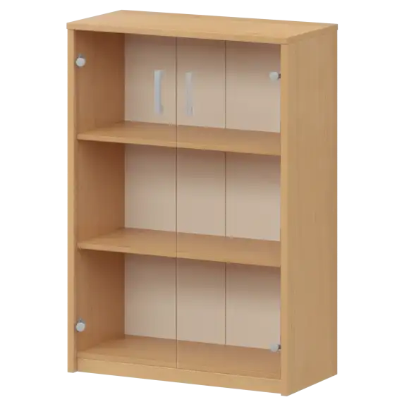 Стеллаж средний с прозрачным стеклом А-304/А-стл304пр Ольха 770x365x1220 Арго