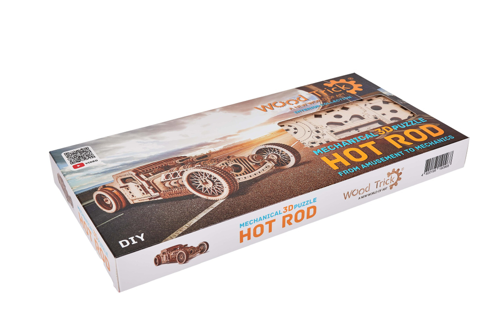 Механический 3D-пазл из дерева Wood Trick Хот Род