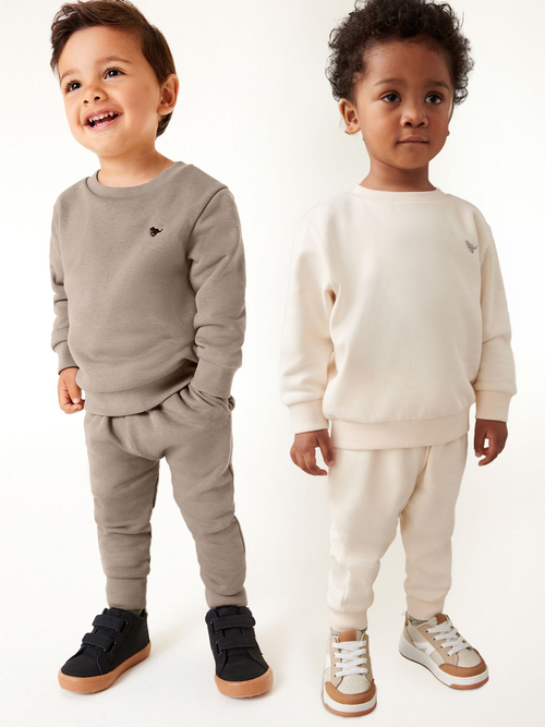 Толстовка и джоггеры в комплекте для мальчика Next Q73-918, 2 шт., Бежевый, Молочный