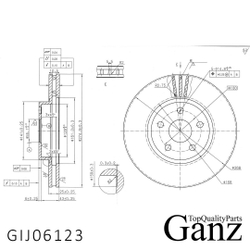 Диск тормозной передний с покрытием TOYOTA Matrix GANZ GIJ06123