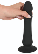 Черный анальный стимулятор с поступательными движениями и пультом ДУ Anal Thruster - 19,5 см. (Цвет: черный)