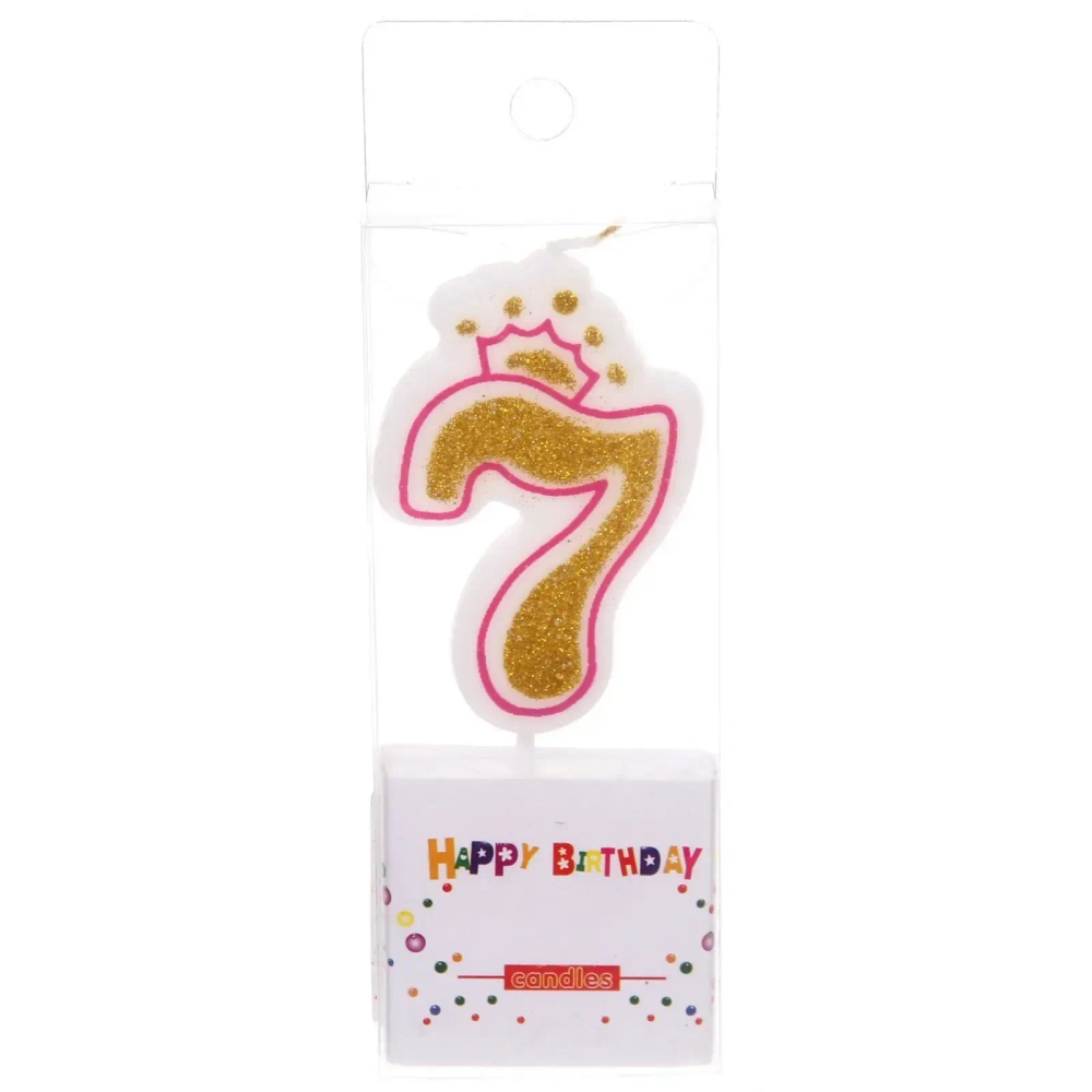 Свеча для торта Цифра Корона «7» 10 см