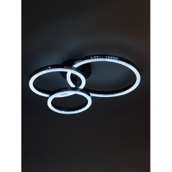 Светильник потолочный светодиодный ЭРА Модерн Bloom CLL-1-110W 3K-6K RC BK с ДУ черный