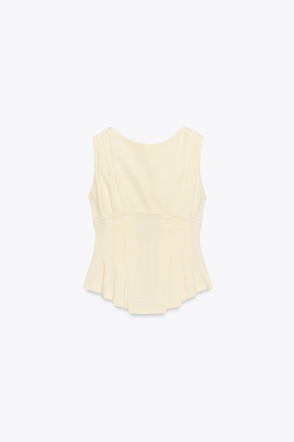 ZARA ФУТБОЛКА СО СКЛАДКАМИ И МОЛНИЕЙ, ЖЕЛТЫЙ