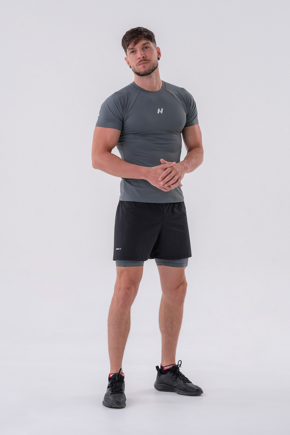 Шорты мужские Nebbia Double-Layer Shorts with Smart Pockets 318 Grey