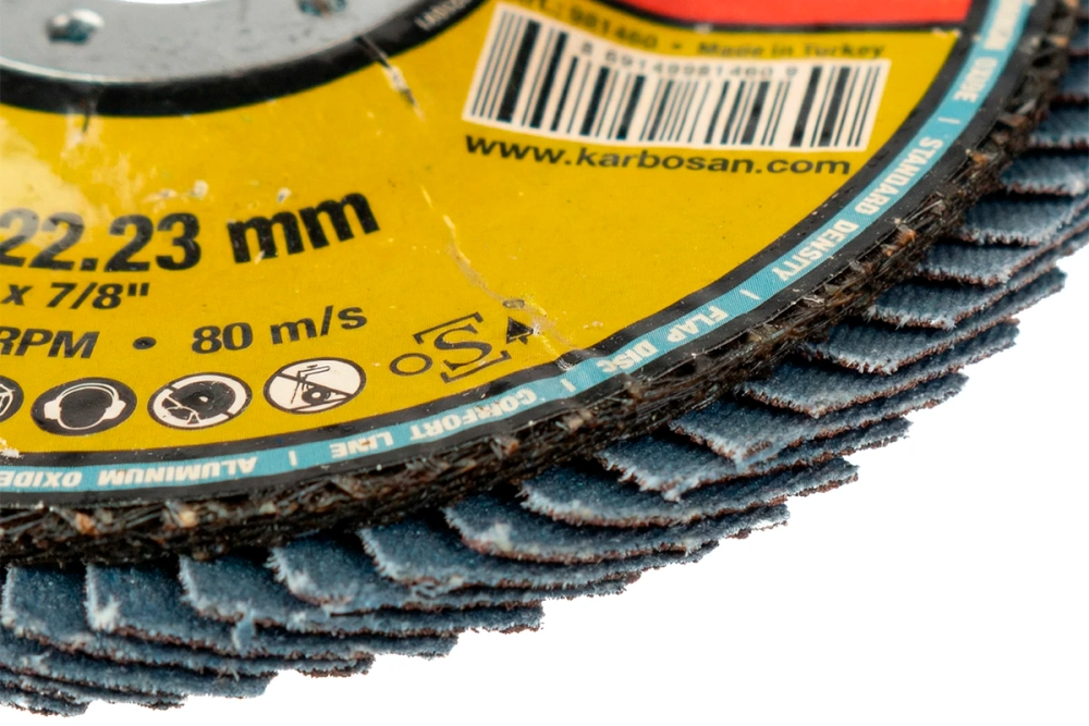 Круг лепестковый КЛТ2 125х22 Р60 Karbosan Premium Line AO SD Flap конический