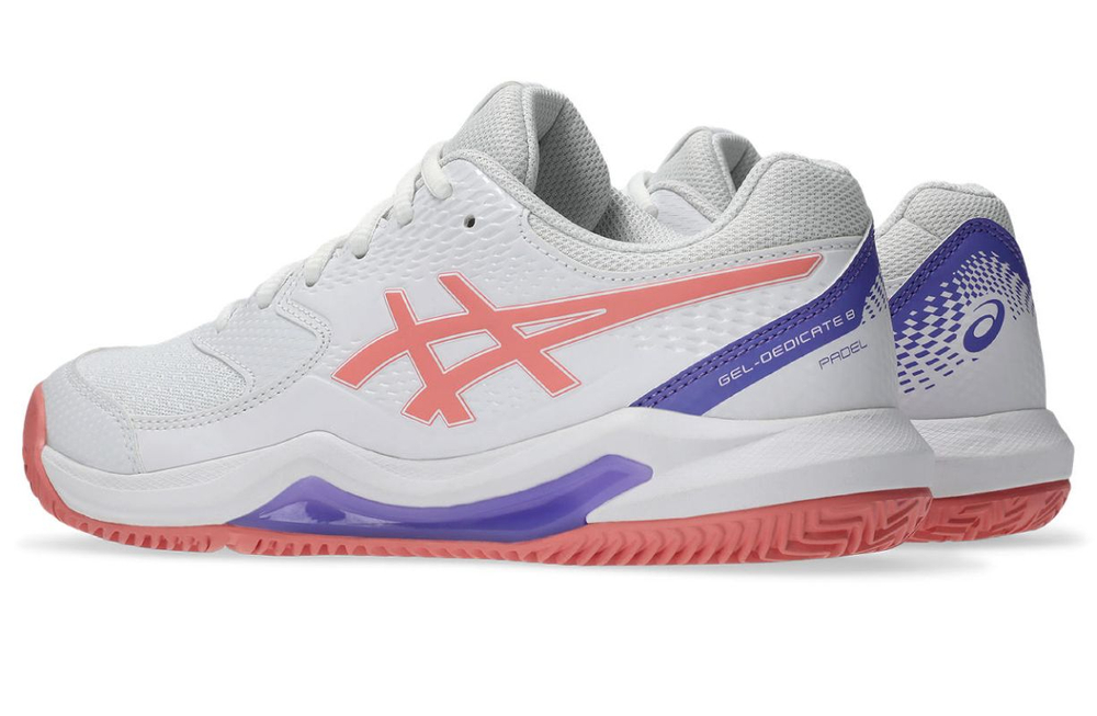 Женские кросовки для Padel Asics Gel-Dedicate 8 Padel - white/guava