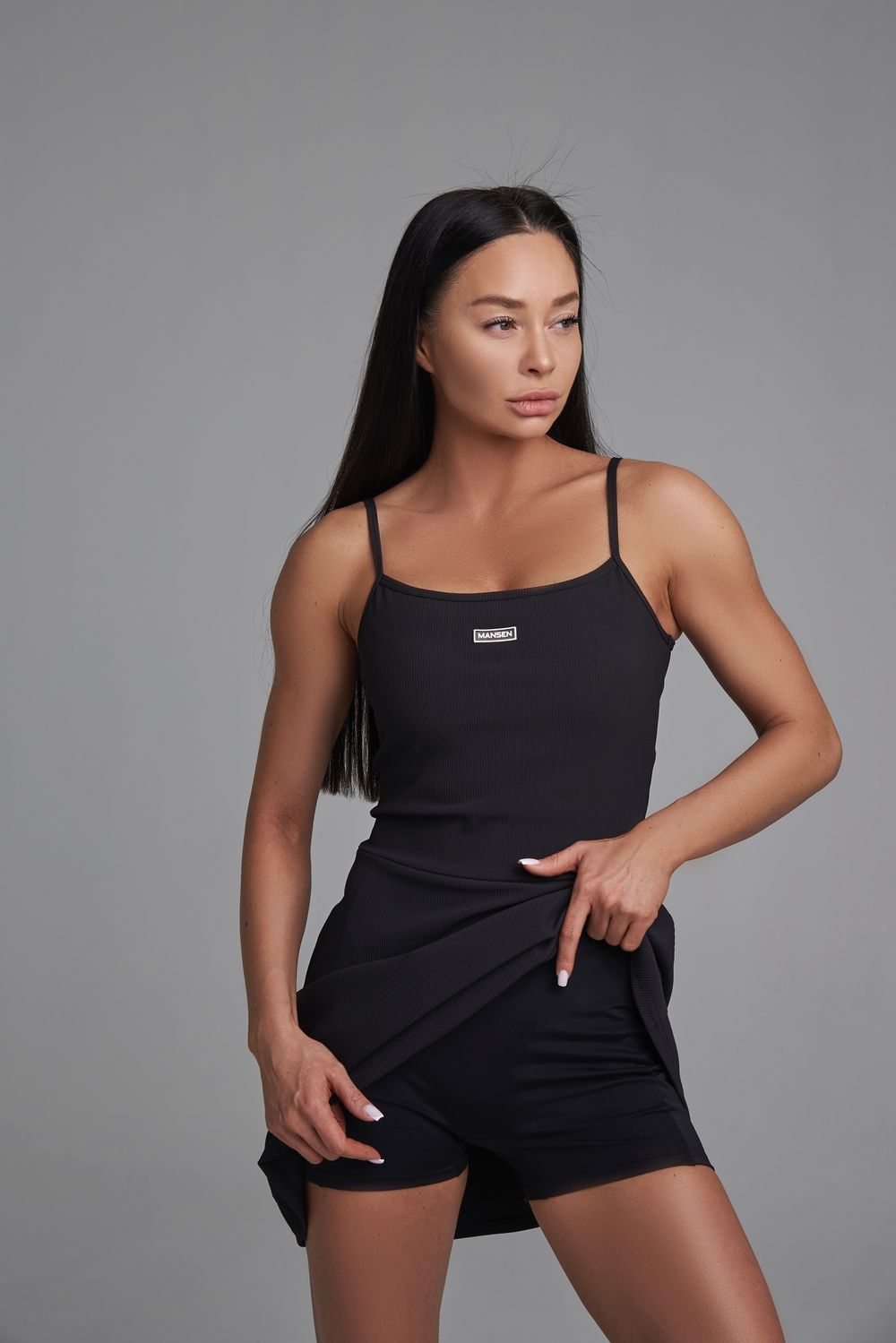 Платье теннисное Rib Black