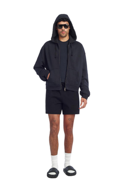 ZARA X BENITO ANTONIO ХЛОПКОВЫЕ ШОРТЫ С ЭЛАСТИЧНЫМ ПОЯСОМ, ЧЕРНЫЙ
