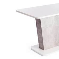 Стол обеденный GENT ЛДСП, 110-145x68,6x75,5 см, Белый/Бетон
