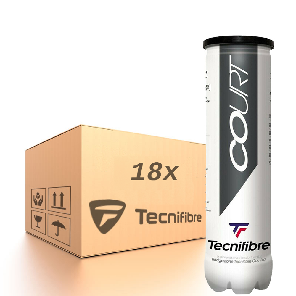 Упаковка теннисных мячей Tecnifibre Court - 18 x 4B