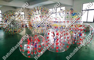 Бампербол ТПУ, диаметр 1 м, с красными держателями