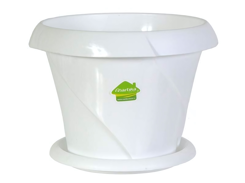 Кашпо "Флориана" 0,3л с поддоном белое