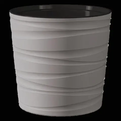 Кашпо для цветов пластиковое 8л d-26см «Модерн Мини» Серый жемчуг