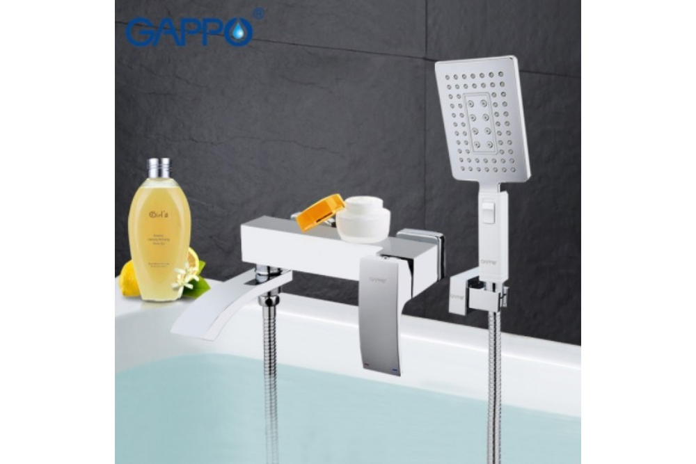 Смеситель для ванны GAPPO, короткий излив, хром-белый G3207-8