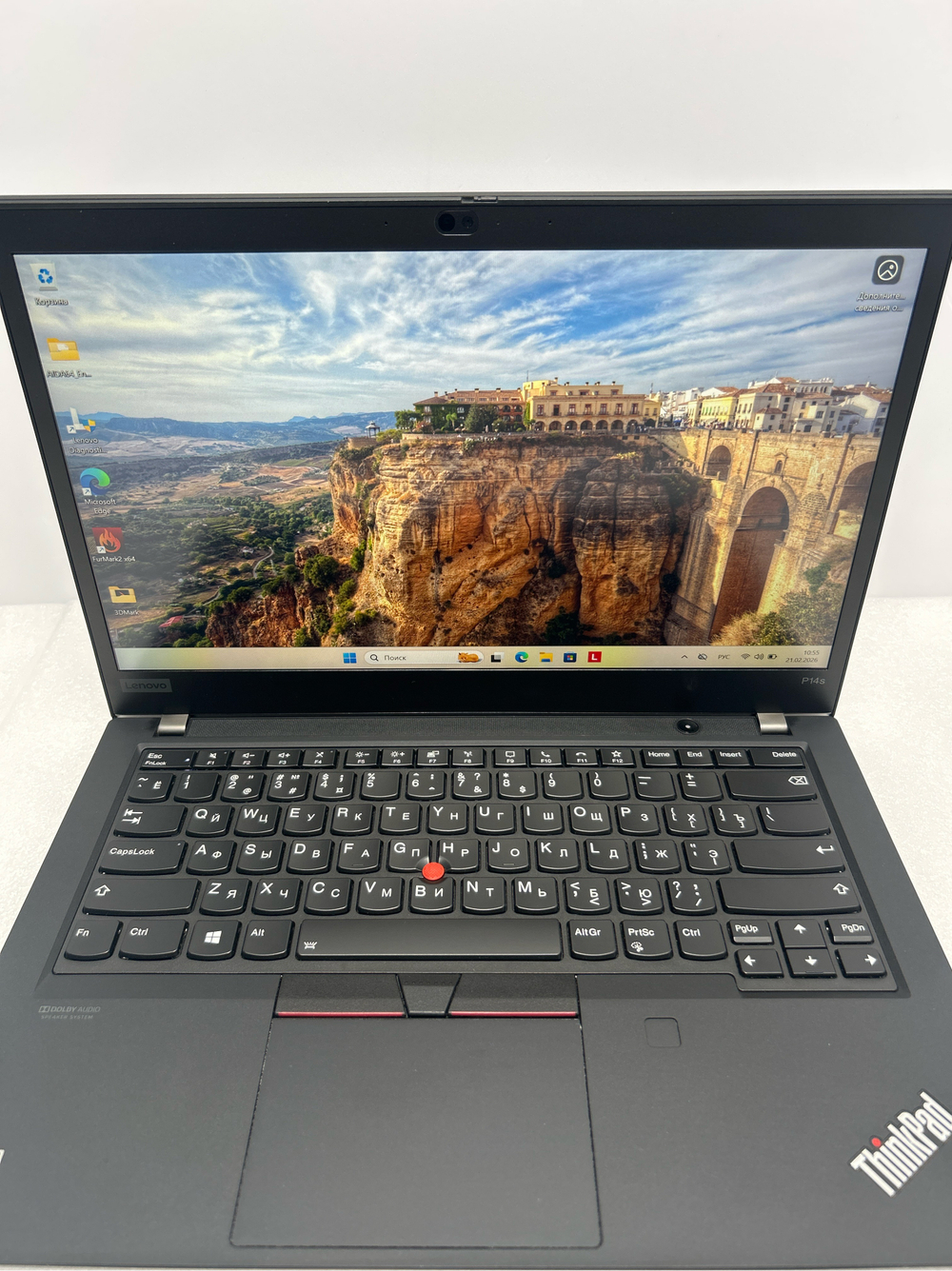 Ноутбук Lenovo ThinkPad P14s Gen 1 (20Y10038RT)14"/AMD Ryzen 7 Pro 4750U/RAM 32 GB/SSD 512 GB/AMD Radeon Vega/1920x1080/IPS/Windows 11/Подсветка - кл: LED/Черный. Состояние: Уценка/небольшой след на матрице от клавиатуры/B1