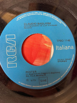 Винтажная виниловая пластинка LP Claudio Baglioni Sabato Pomeriggio 7 дюймов (Italy 1975)