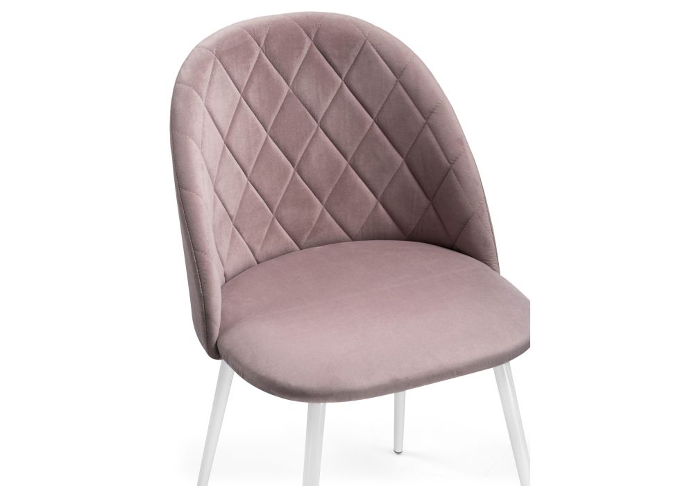 Стул на металлокаркасе Зест микровелюр розовый / белый глянец