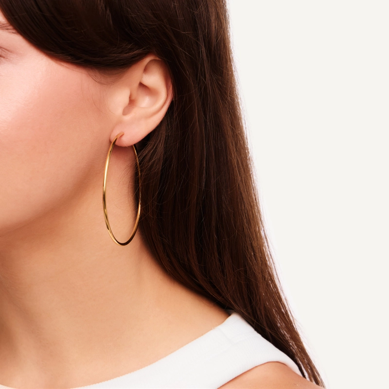 Серьги-конго Широкое Золото – 6 см